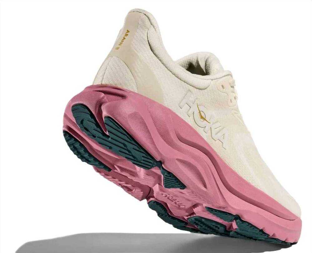 NEW HOKA women's arahi 8 running shoes in alabaster/lingonberry - Picture 6 of 6